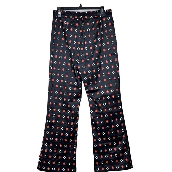 Cider Womens Size Large Floral Retro High Rise Flare Pants 70s Hippie Flair - Picture 5 of 8